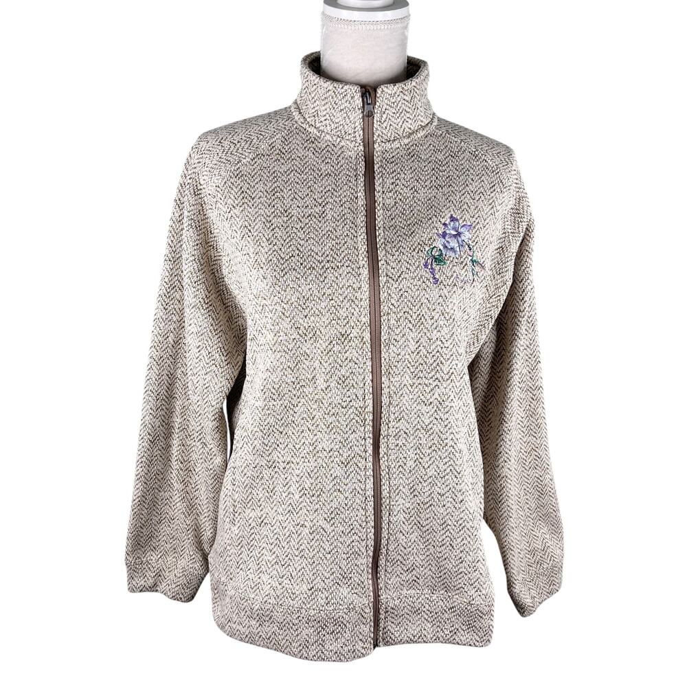 Vintage Wild Wings Collection Zip Jacket Sweatshirt Sweater Hummingbird L - Picture 2 of 11